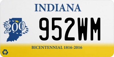 IN license plate 952WM