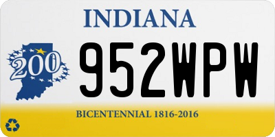 IN license plate 952WPW