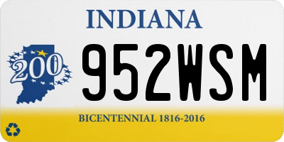 IN license plate 952WSM