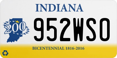 IN license plate 952WSO