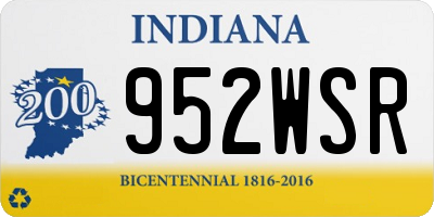 IN license plate 952WSR
