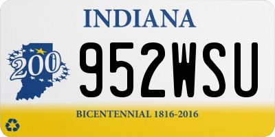 IN license plate 952WSU