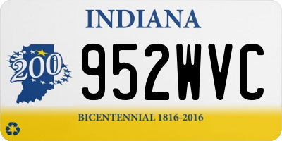 IN license plate 952WVC
