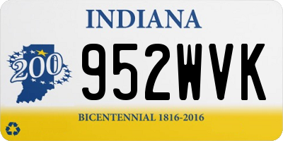 IN license plate 952WVK