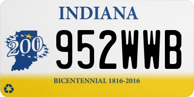 IN license plate 952WWB