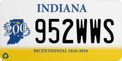 IN license plate 952WWS