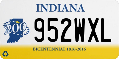 IN license plate 952WXL