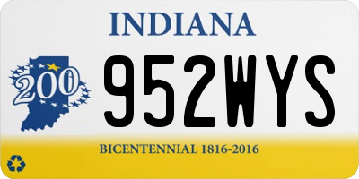 IN license plate 952WYS