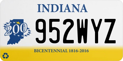 IN license plate 952WYZ