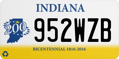 IN license plate 952WZB