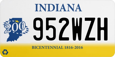 IN license plate 952WZH