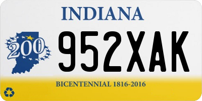 IN license plate 952XAK