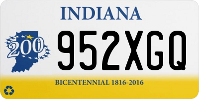 IN license plate 952XGQ