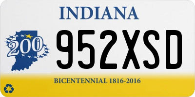 IN license plate 952XSD