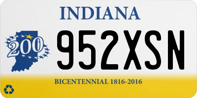 IN license plate 952XSN