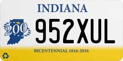 IN license plate 952XUL