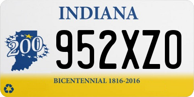 IN license plate 952XZO