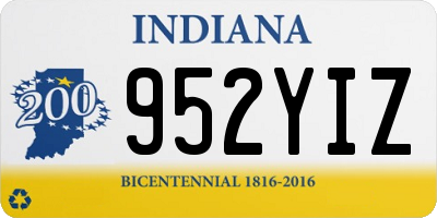 IN license plate 952YIZ
