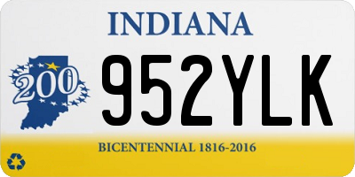 IN license plate 952YLK