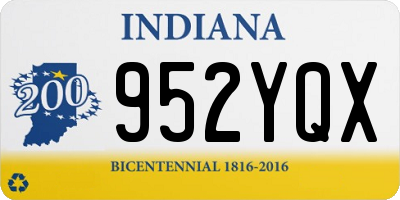 IN license plate 952YQX