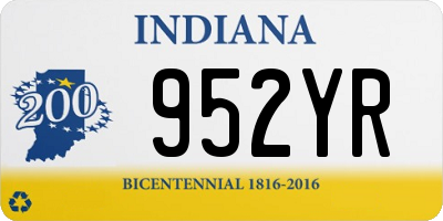 IN license plate 952YR