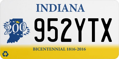 IN license plate 952YTX