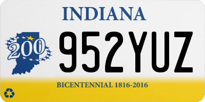 IN license plate 952YUZ