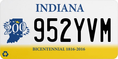 IN license plate 952YVM