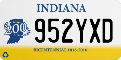 IN license plate 952YXD