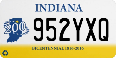 IN license plate 952YXQ