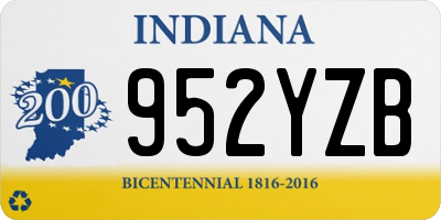 IN license plate 952YZB