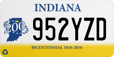 IN license plate 952YZD