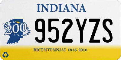 IN license plate 952YZS