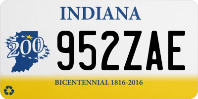 IN license plate 952ZAE