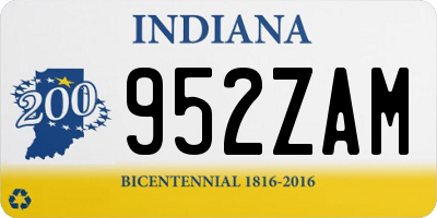 IN license plate 952ZAM
