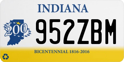 IN license plate 952ZBM