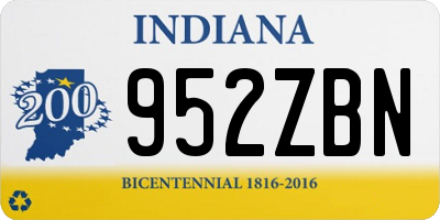 IN license plate 952ZBN