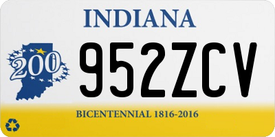 IN license plate 952ZCV