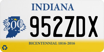 IN license plate 952ZDX