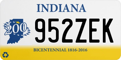 IN license plate 952ZEK