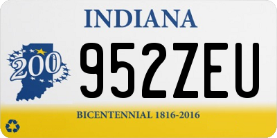 IN license plate 952ZEU