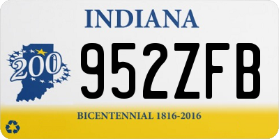 IN license plate 952ZFB