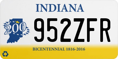 IN license plate 952ZFR