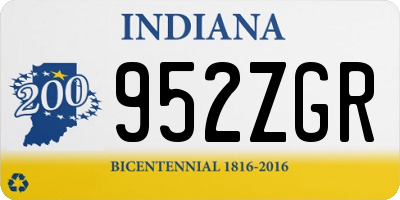 IN license plate 952ZGR