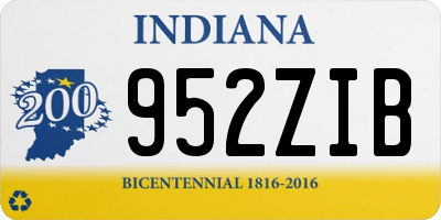 IN license plate 952ZIB