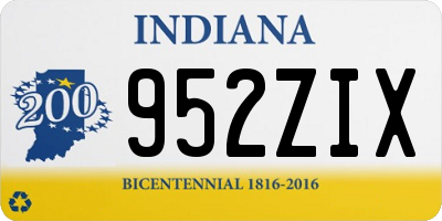 IN license plate 952ZIX
