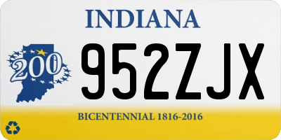 IN license plate 952ZJX