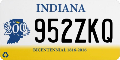 IN license plate 952ZKQ