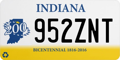IN license plate 952ZNT