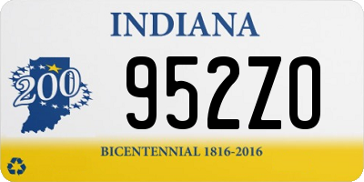 IN license plate 952ZO